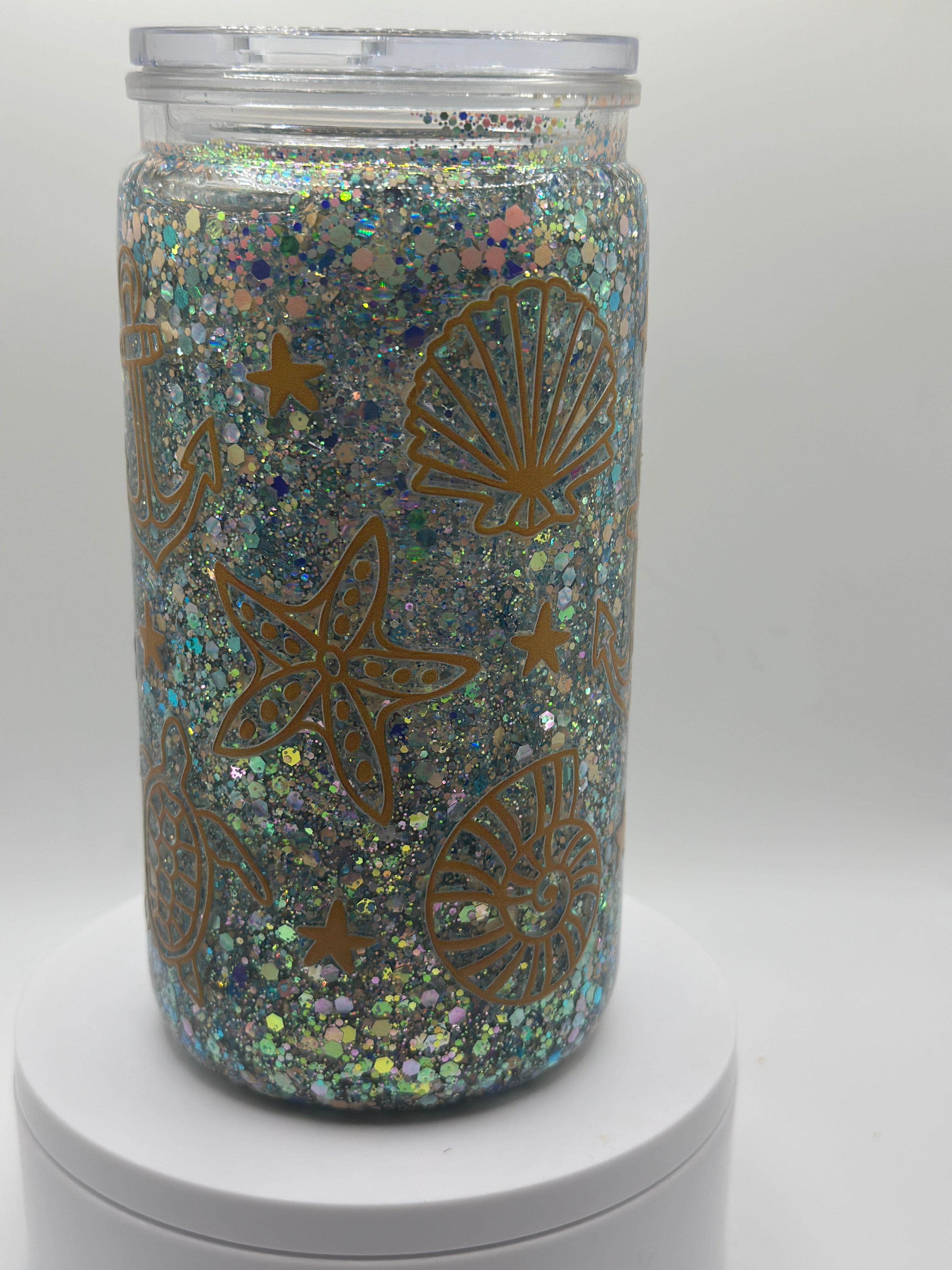 Seaside Glam Glitter Cup